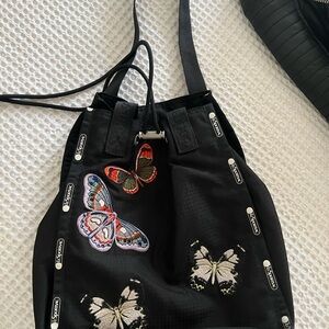 Lesportsac Butterfly Bucket bag w/ double strap and drawstring closure